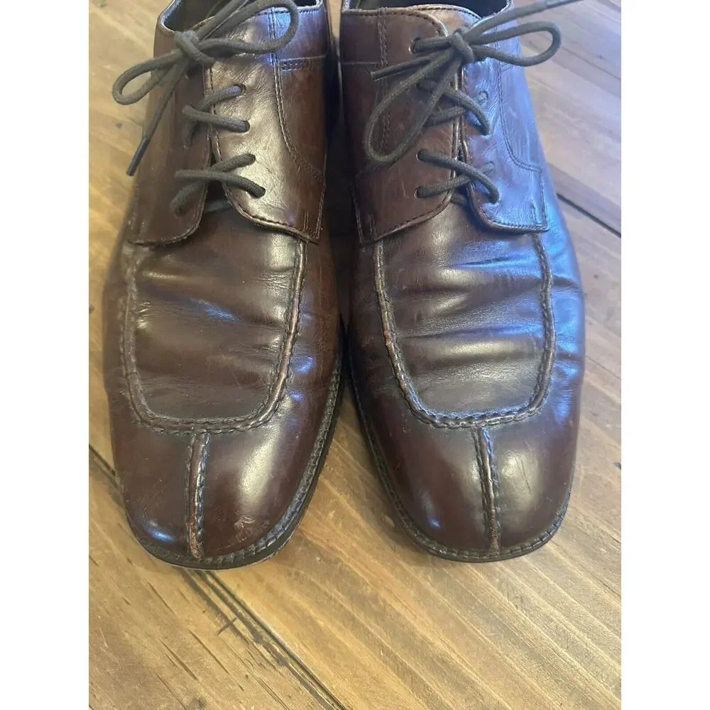 Cole Haan City Brown Leather Oxford Men’s Shoes Size 9.5M Cap Toe Stitch Office
